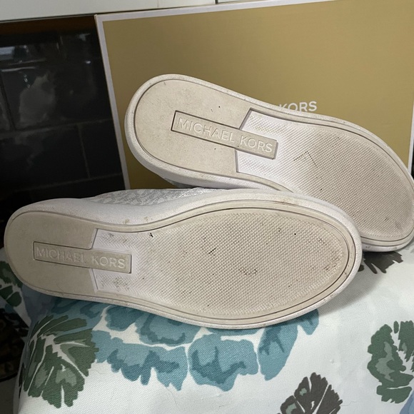 Michael Kors white slip on sneaker with MK logo. Size 6. - Picture 2 of 9